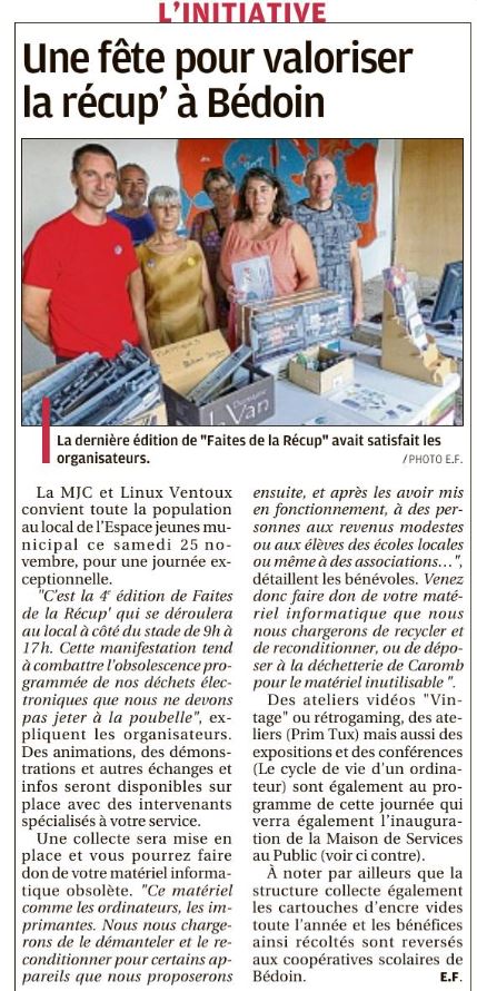 article-la-provence-FDLR-mjc-bedoin-23-112017.JPG